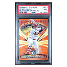 JJ Wetherholt PSA 9 2025 Topps Bowman Chrome Max Volume Orange Refractor #d/ 25 Card #MV-6