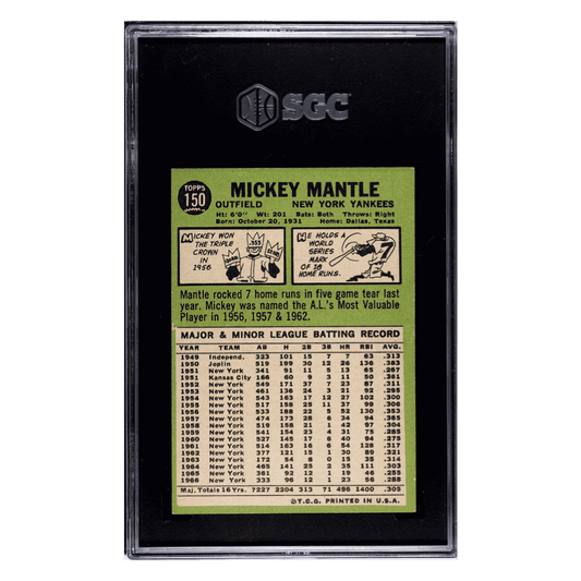 Mickey Mantle SGA 3 1967 Topps Card #150