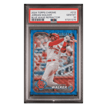 Jordan Walker PSA 10 2024 Topps Chrome Blue Wave Refractor #d/ 75 POP 1 Card #212
