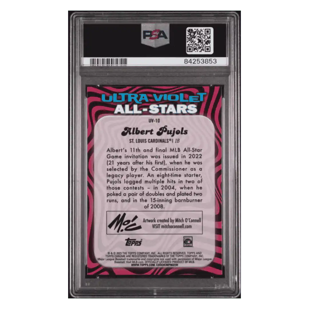 Albert Pujols PSA 10 2023 Topps Chrome Ultraviolet All-Stars Card #UV10