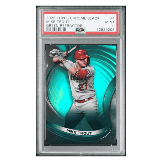 Mike Trout PSA 9 2022 Topps Chrome Black Green Refractor #d/ 99 Card #4