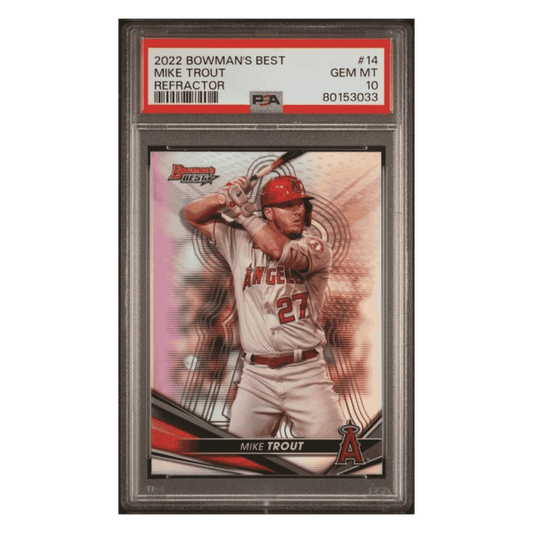 Mike Trout PSA 10 2022 Bowman's Best Refractor Card #14