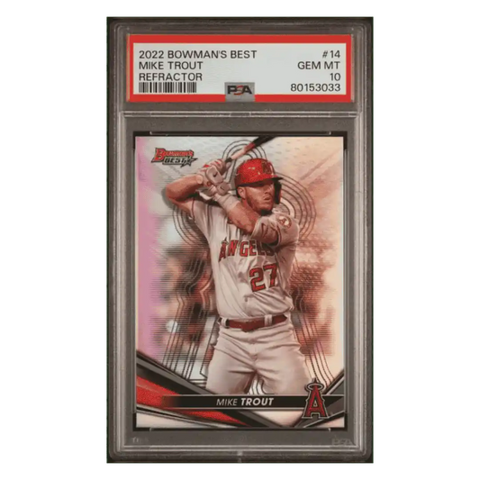 Mike Trout PSA 10 2022 Bowman's Best Refractor Card #14