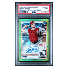 Pedro Pages PSA 9 2020 Topps Chrome Prospect Autograph Green Refractor #d/ 99 Card #CPAPP
