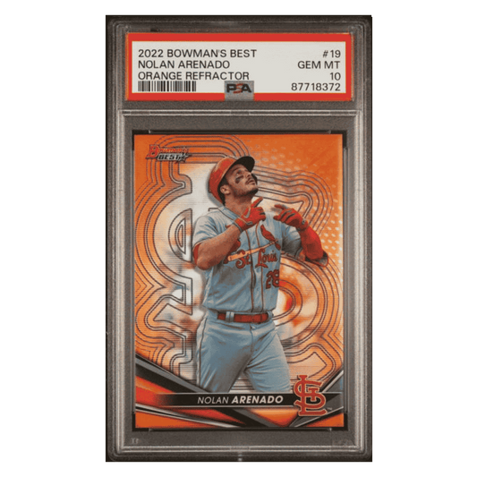 Nolan Arenado PSA 10 2022 Bowman's Best Orange Refractor #d/ 25 Card #19