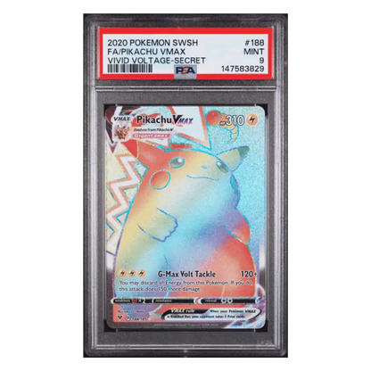 Full Art Pikachu VMAX PSA 9 2020 Pokemon Sword & Shield Vivid Voltage Secret Card #188