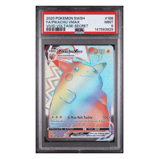 Full Art Pikachu VMAX PSA 9 2020 Pokemon Sword & Shield Vivid Voltage Secret Card #188