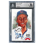 
Ernie Banks 1980-81 Perez Steele Hall Of Fame Series Autograph Postcard