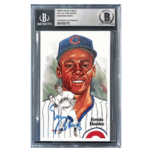 Ernie Banks 1980-81 Perez Steele Hall Of Fame Series Autograph Postcard #158