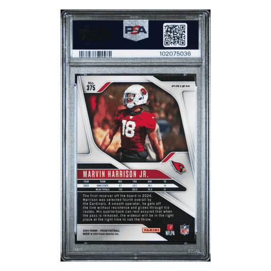 Marvin Harrison PSA 9 2024 Panini Prizm SIlver Prizm Rookie RC Card #375