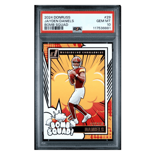 Jayden Daniels PSA 10 2024 Panini Donruss Bomb Squad Card #29