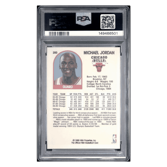 Michael Jordan PSA 7 1989 NBA Hoops Card #200