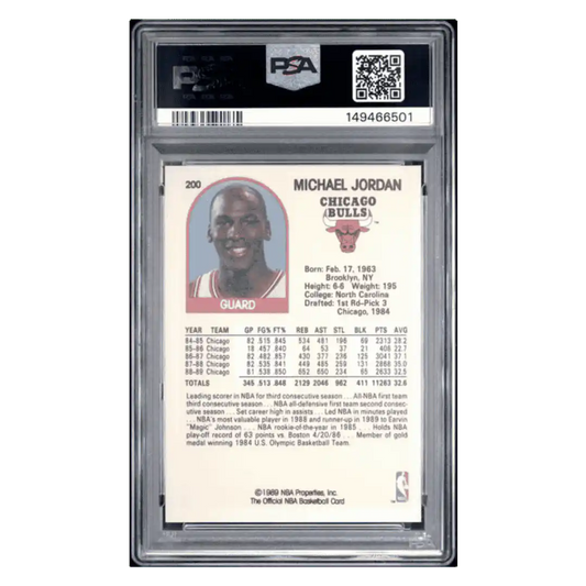 Michael Jordan PSA 7 1989 NBA Hoops Card #200