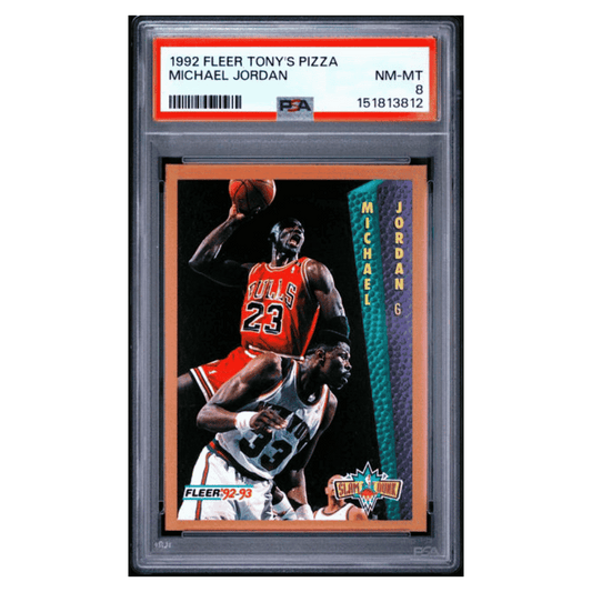 Michael Jordan PSA 8 1992 Fleer Tony's Pizza Card