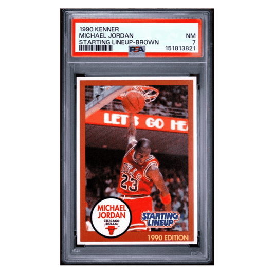 Michael Jordan PSA 7 1990 Kenner Starting Lineup - Brown Card