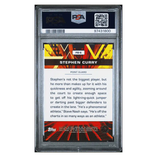 Steph Curry PSA 10 2023 Topps Chrome Power Boosters Blue Black Refractor Card #PB6