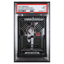 Anthony Edwards PSA 9 2021 Panini Obsidian Magnitude Electric Etch Green #d/ 25 Card #16