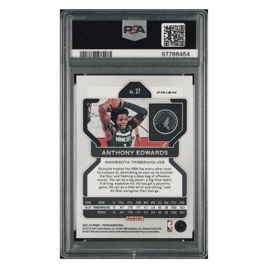Anthony Edwards PSA 9 2021 Panini Prizm Ice Card #37