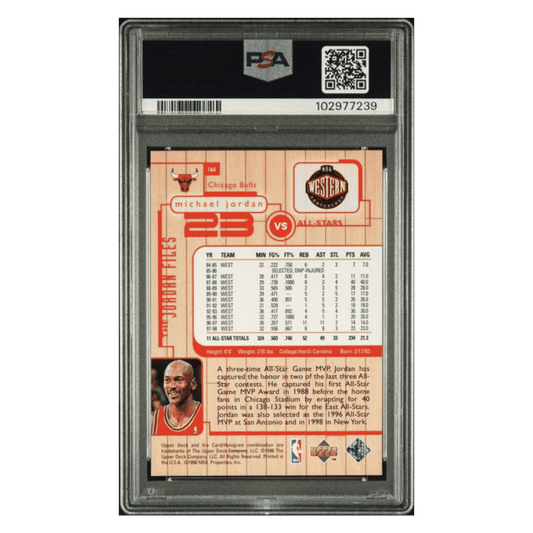 Michael Jordan PSA 8 1998 Upper Deck MJ Living Legend The Jordan Files Card #164