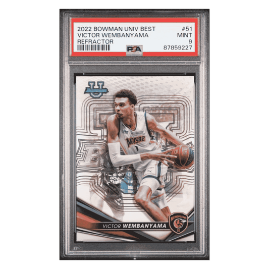 Victor Wembanyama PSA 9 2022 Bowman University Best Refractor Card #51