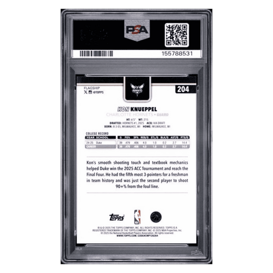 Kon Knueppel PSA 8 2025 Topps Blackout Rookie RC Card #204
