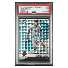 Lionel Messi PSA 9 2021-22 Panini Mosaic FIFA Road To The World Cup Card #10