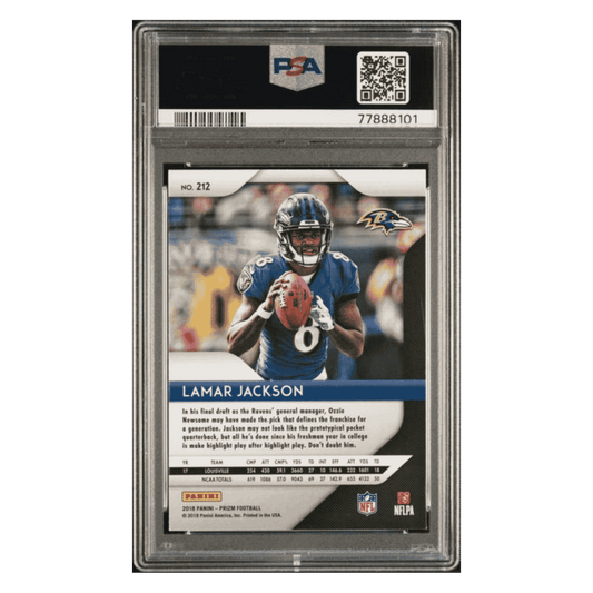 Lamar Jackson PSA 9 2018 Panini Prizm Rookie RC Card #212