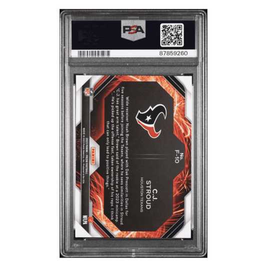 CJ Stroud PSA 10 2023 Panini Prizm Fireworks Card #F10