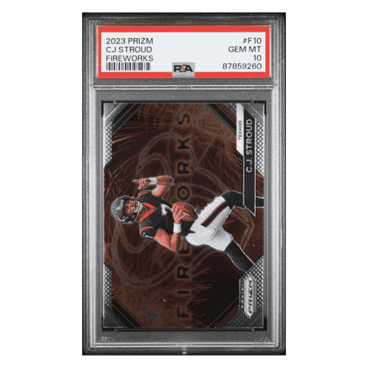CJ Stroud PSA 10 2023 Panini Prizm Fireworks Card #F10