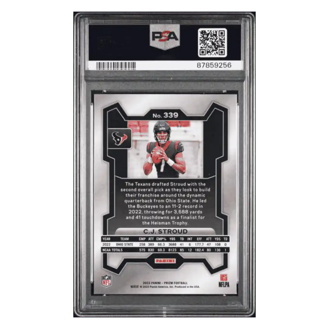 CJ Stroud PSA 10 2023 Panini Prizm Rookie RC Card #339