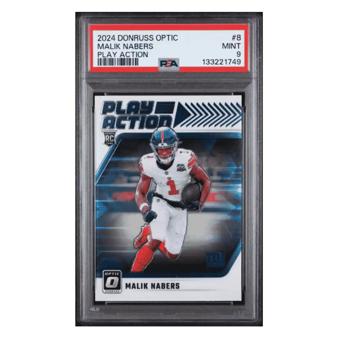 Malik Nabers PSA 9 2024 Panini Donruss Optic Play Action Rookie RC Card #8