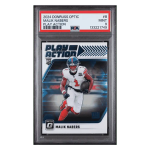 Malik Nabers PSA 9 2024 Panini Donruss Optic Play Action Rookie RC Card #8