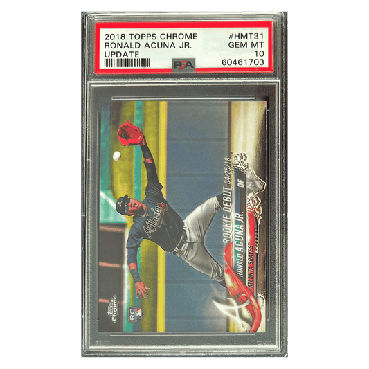 Ronald Acuna Jr PSA 10 2018 Topps Chrome Update Rookie RC Card #HMT31