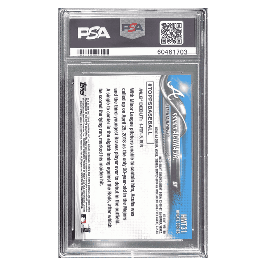 Ronald Acuna Jr PSA 10 2018 Topps Chrome Update Rookie RC Card #HMT31