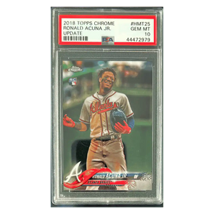Ronald Acuna Jr PSA 10 2018 Topps Chrome Update Rookie RC Card #HMT25