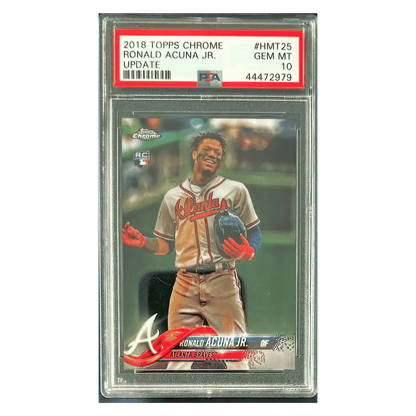 Ronald Acuna Jr PSA 10 2018 Topps Chrome Update Rookie RC Card #HMT25