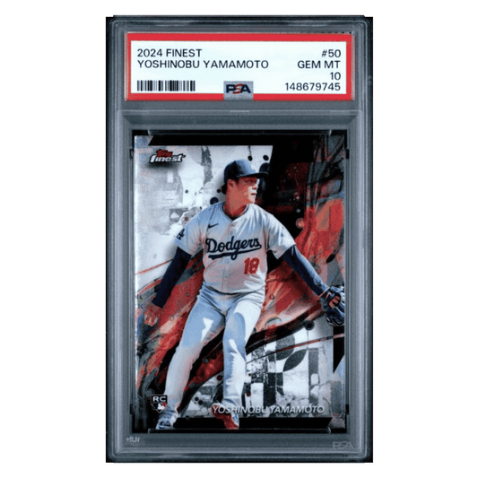 Yoshinobu Yamamoto PSA 10 2024 Topps Finest Rookie RC Card #50
