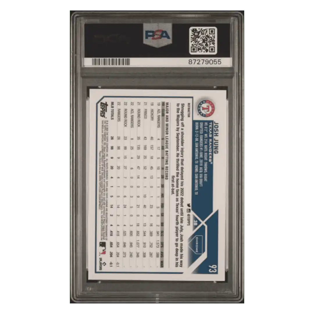 Josh Jung PSA 10 2023 Topps Chrome Refractor Rookie RC Card #93