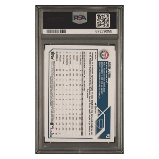 Josh Jung PSA 10 2023 Topps Chrome Refractor Rookie RC Card #93