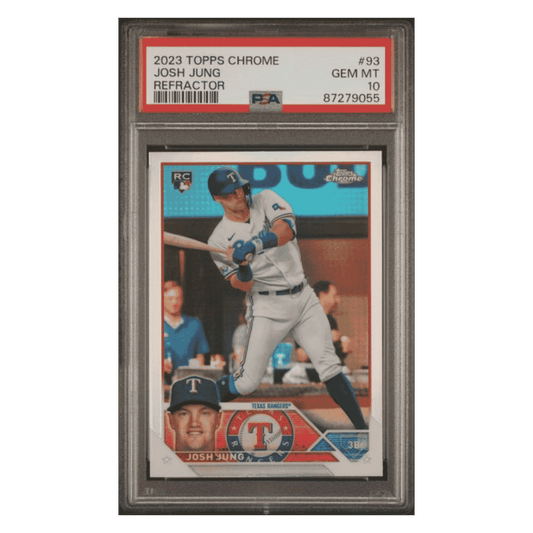 Josh Jung PSA 10 2023 Topps Chrome Refractor Rookie RC Card #93