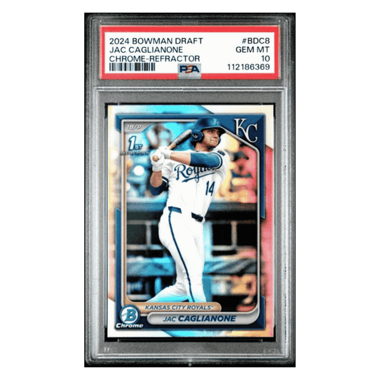 Jac Caglianone PSA 10 2024 Bowman Draft Chrome Refractor Card #BDC8