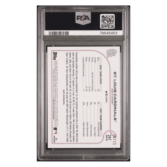 St Louis Cardinals PSA 8 2022 Topps Black #d/ 71 Card #247