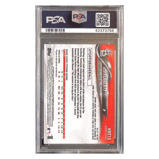 Jack Flaherty PSA 10 2018 Topps Chrome Update Autograph Refractor Rookie RC Card #HMT18