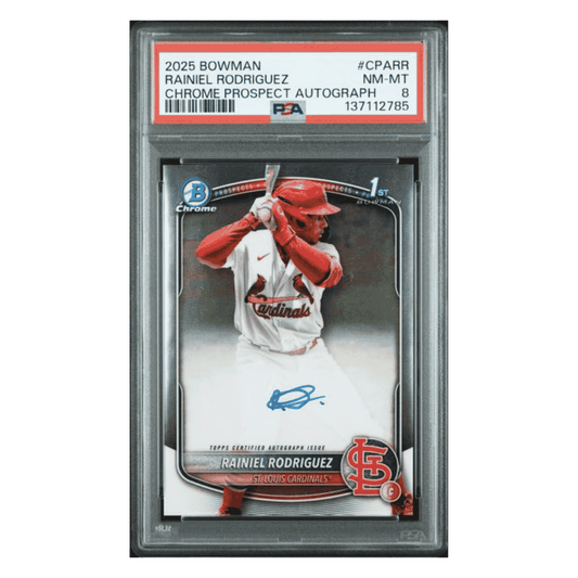 Rainiel Rodriguez PSA 8 2025 Bowman Chrome Prospect Autograph Card #CPARR