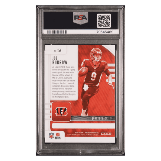 Joe Burrow PSA 8 2020 Panini Absolute Rookie RC Card #158