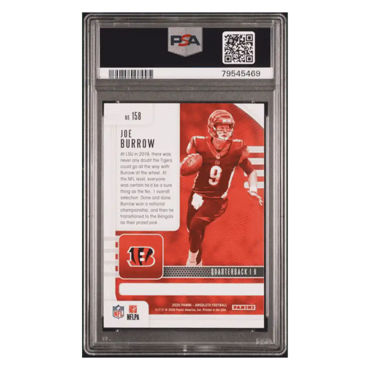 Joe Burrow PSA 8 2020 Panini Absolute Rookie RC Card #158