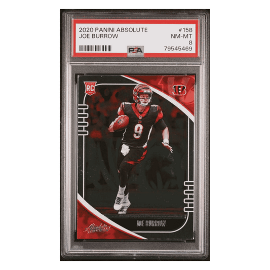 Joe Burrow PSA 8 2020 Panini Absolute Rookie RC Card #158