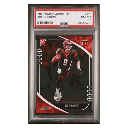Joe Burrow PSA 8 2020 Panini Absolute Rookie RC Card #158