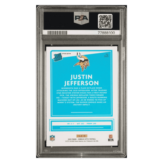 Justin Jefferson PSA 9 2020 Panini Donruss Optic Holo Rated Rookie Card #163