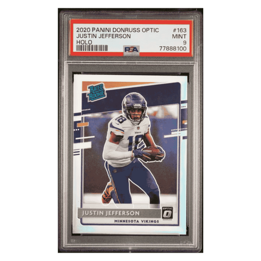 Justin Jefferson PSA 9 2020 Panini Donruss Optic Holo Rated Rookie Card #163